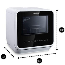 Load image into Gallery viewer, Farberware FDW05ASBWHA Complete Portable Countertop Dishwasher with 5-Liter Built-in Water Tank, 5 Programs, Baby Care, Glass & Fruit Wash-Black/White