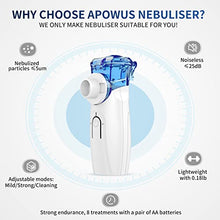 Load image into Gallery viewer, Portable Nebulizer - Nebulizer Machine for Adults and Kids Travel and Household Use, Handheld Mesh Nebulizer for Breathing Problems APOWUS