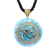 Load image into Gallery viewer, Orgonite Energy Pendant Orgone Amazon Stone Necklace Horus Eye All-Seeing Eyes Devil'S Eye Necklace Amulet Magnetic Jewelry
