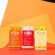 Load image into Gallery viewer, Koji White Kojic Acid & Papaya Skin Brightening Soap (2.82 oz / 2 Bars) - with Hyaluronic Acid for Smooth Face & Body, Dark Spot, Acne Scars, Uneven Skin Tone - Hypoallergenic & Dermatologist Tested
