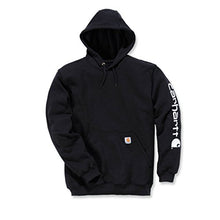 Load image into Gallery viewer, Carhartt Men's Midweight Sleeve Logo Hooded Sweatshirt (Regular and Big & Tall Sizes), Black, Large