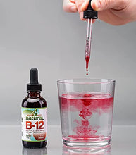 Load image into Gallery viewer, Organic Vitamin B12 Liquid - Sublingual Extra Strength 60 x 5000 mcg Drops, Methylcobalamin, Natural Cherry Flavor, Vegan, Maximize Absorption and Energy