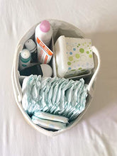 Load image into Gallery viewer, Mila Millie Baby Large Cotton Rope Diaper Caddy | Organizer Storage Bin for Nursery Essentials | Portable Bag for Changing Table and Car | 100% Natural Cotton | Eco Friendly (White & Biege)