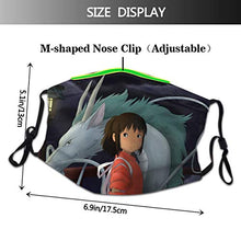 Load image into Gallery viewer, Vigikod Spirited Away Face Cover for Kids Child Youth Reusable Mouth Dust Cover Adjustable with 5 Layers Activated Carbon Filter Cute Anime Bandanas Neck Gaiter 5 PCS