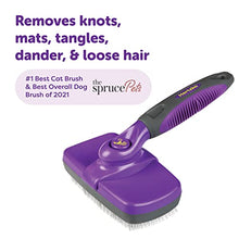 Load image into Gallery viewer, Hertzko Self-Cleaning Slicker Brush for Dogs - The Ultimate Dog Brush for Shedding Hair, Fur, - Comb for Grooming Long Haired & Short Haired Dogs, Cats, Rabbits, & More - Deshedding Tool, Cat Brush