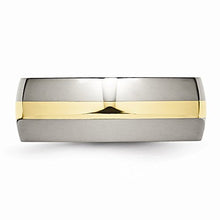 Load image into Gallery viewer, ICE CARATS Titanium 14k Yellow Inlay 8mm Wedding Ring Band Size 11.50 Precious Metal Fine Jewelry for Women Gifts for Her
