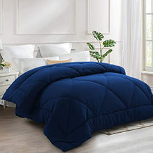 Load image into Gallery viewer, INGALIK All Season California King Size Soft Down Alternative Comforter - Quilted Duvet Insert with Corner Tabs - Winter Warm - Machine Washable (Navy Blue, Cal King (96×104inches))