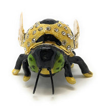 Load image into Gallery viewer, Kubla Craft Enameled Bumblebee Mini Trinket Box, Accented with Austrian Crystals, 2 Inches Long