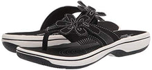 Load image into Gallery viewer, Clarks Women's Brinkley Flora Flip-Flop, Black Synthetic, 9