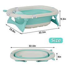 Load image into Gallery viewer, FIZZEEY Baby Bathtub for Newborn to Toddler - Baby Portable Bathtub for Toddler 1-3 w/Ridge Protection pad, Blue