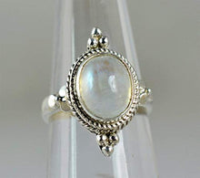Load image into Gallery viewer, Rainbow Moonstone Silver Ring, Rainbow Moonstone, Moonstone Ring, 925 Sterling Silver, Silver Ring, Handmade Jewelry, Size 4-13 US