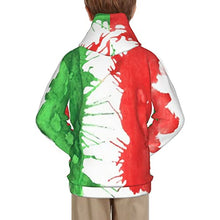 Load image into Gallery viewer, Flag of Italy Print Hoodies Kids 3D Print Sweatshirts Long Sleeve Pullover Hoodies with Pocket for Teen Boys and Girls Black