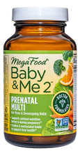 Load image into Gallery viewer, MegaFood Baby & Me 2 Prenatal Multi - Prenatal Vitamins for Mom & Developing Baby - Dr Formulated with Essential Nutrients like Folic Acid, Choline, Biotin, and More - Non-GMO - 60 Tabs (30 Servings)