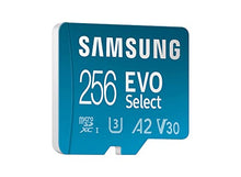 Load image into Gallery viewer, SAMSUNG EVO Select Micro SD-Memory-Card + Adapter, 256GB microSDXC 130MB/s Full HD & 4K UHD, UHS-I, U3, A2, V30, Expanded Storage for Android Smartphones, Tablets, Nintendo-Switch (MB-ME256KA/AM)