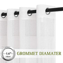 Load image into Gallery viewer, NICETOWN White Sheer Curtains for Sliding Glass Door, Grommet Top Elegant Flax Linen Semi Sheer Privacy Window Treatment for French Door/Bedroom/Living Room, W100 x L84, 1 Panel