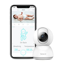 Load image into Gallery viewer, Sense-U Video Baby Monitor with Remote Pan-Tilt-Zoom Camera, 2-Way Talk, Night Vision, Background Audio, Motion Detection & No Monthly Fee (Compatible with Sense-U Baby Breathing Monitor)