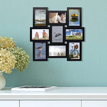 Load image into Gallery viewer, Melannco 18 x 18 Inch 9 Opening Photo Collage Frame, Displays Four 4x6 and Five 6x4 Inch Photos, Black