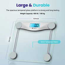 Load image into Gallery viewer, Etekcity Digital Body Weight Bathroom Scale, Large Blue LCD Backlight Display, High Precision Measurements,6mm Tempered Glass, 400 Pounds