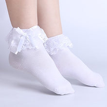Load image into Gallery viewer, 3 Pack Little Girls Cotton Lace Ruffle Princess Style Dress Socks(2T-12T)