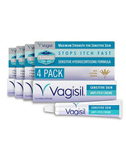 Load image into Gallery viewer, Vagisil Maximum Strength Feminine Anti-Itch Cream for Women, Sensitive Skin Formula with Hydrocortisone, Helps relieve Yeast Infection Irritation, Gynecologist Tested, Soothes & Cools, 1oz (Pack of 4)