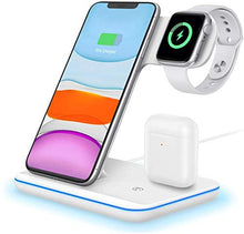 Load image into Gallery viewer, Intoval Wireless Charger, True 3 in 1 for Apple iPhone/iWatch/Airpods, Qi-Certified Wireless Charging Station for iWatch 6/SE/5/4/3/2, iPhone 11/Pro/Max/XS/Max/XR/XS/X, Airpods Pro/2/1 (with Adapter)