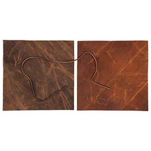 Load image into Gallery viewer, Real Leather Fabric Leather Sheets for Leather Earrings, Leather Wallet & Crafts – Genuine Full Grain Buffalo Leather, Not Faux Leather Sheets – Dark & Russet Brown (2 Sheets + Leather Cord)