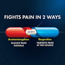 Load image into Gallery viewer, Advil Dual Action Coated Caplets with Acetaminophen, 250 Mg Ibuprofen and 500 Mg Acetaminophen Per Dose (2 Dose Equivalent) for 8 Hour Pain Relief - 2 Count x 50