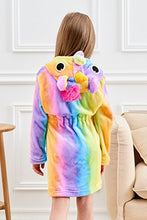 Load image into Gallery viewer, Doctor Unicorn Soft Unicorn Hooded Bathrobe Sleepwear - Unicorn Gifts for Girls (Rainbow, 6 Years)