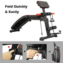 Load image into Gallery viewer, VIAGDO Weight Bench with 8 Adjustable Angles Backrest and Priest Stool, Foldable Workout Bench for Full Body, Flat/Incline/Decline FID Exercise Bench Press for Home Gym, Ship from US