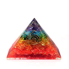 Load image into Gallery viewer, Orgone Pyramid | 7 Chakra Orgonite Pyramid for Meditation & Anti-Stress | Seven Chakra Pyramid Large, Healing Crystal Gemstone Pyramid | Orgone Pyramid Crystal - Handmade In India