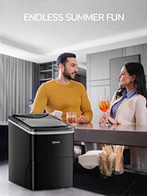 Load image into Gallery viewer, Silonn Ice Makers Countertop, 9 Cubes Ready in 6 Mins, 26lbs in 24Hrs, Self-Cleaning Ice Machine with Ice Scoop and Basket, 2 Sizes of Bullet Ice for Home Kitchen Office Bar Party