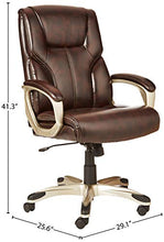 Load image into Gallery viewer, AmazonBasics High-Back, Leather Executive, Swivel, Adjustable Office Desk Chair with Casters, Brown