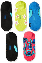 Load image into Gallery viewer, Disney womens Lilo & Stitch 5 Pack No Show Casual Sock, Assorted Bright, Fits Sock Size 9-11 Fits Shoe Size 4-10.5 US
