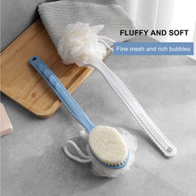 Load image into Gallery viewer, SetSail Shower Body Brush with Bristles and Loofah, Body Scrubber with Long Handle Back Scrubber for Shower Bath Sponge Back Brush for Shower for Men and Women Massage Body Brush for Skin Exfoliating