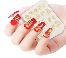 Load image into Gallery viewer, Ocealux Gold Silver Nail Art Stickers 30 Sheets Metallic Water Transfer Decals Feather Flower Spider Butterfly Lace Dream Catcher Design Decal For Nails Decoration Nail Art Manicure Slider