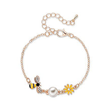 Load image into Gallery viewer, Eiffy CZ Crystal Yellow Honey Bumble Bee Sunflower Bracelets Bangles for Women Coconut Palm Trees Watermelon Bracelet Jewelry (Bee)