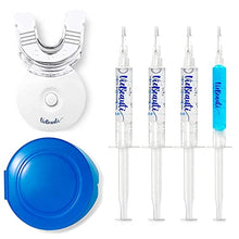 Load image into Gallery viewer, VieBeauti Teeth Whitening Kit - 5X LED Light Tooth Whitener with 35% Carbamide Peroxide, Mouth Trays, Remineralizing Gel and Tray Case - Built-In 10 Minute Timer Restores Your Gleaming White Smile