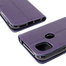 Load image into Gallery viewer, Harryshell Kickstand Flip PU Leather Wallet Case with Card Slots Wrist Strap Floral Flower Cover for T-Mobile Revvl 4 Plus Revvl 4+ (Not fit REVVL 4 / REVVL 5G)(Purple)