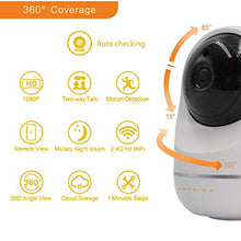 Load image into Gallery viewer, DophiGo 1080P Dome 360 Wireless Baby Monitor Safety Auto Tracking Home Security Surveillance IP Cloud Cam Night Vision Camera (2 Pack Camera)