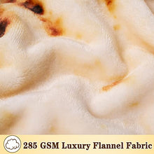 Load image into Gallery viewer, mermaker Burritos Tortilla Blanket 2.0 Double Sided 60 inches for Adult and Kids, Giant Funny Realistic Food Throw Blanket, 285 GSM Novelty Soft Flannel Taco Blanket (Yellow Blanket-Double Sided)