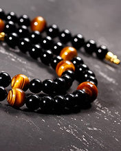 Load image into Gallery viewer, Jewever Starry Sky Tiger Eye/Black obsidian Crystal Necklaces Energy Reiki Healing Gemstone Natural Stone Jewelry for Women Mens Necklace Jewelry Strand
