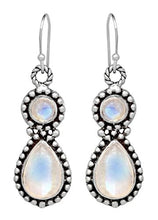 Load image into Gallery viewer, Moonstone Solid 925 Sterling Silver Drop Dangle Earrings