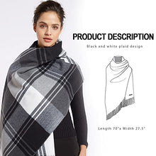 Load image into Gallery viewer, Women's Fashion Long Shawl Winter Warm Big Grid Scarf