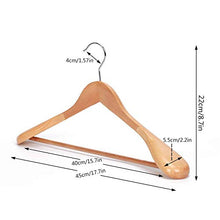 Load image into Gallery viewer, SUNTRADE Wide Shoulder Wooden Suit/Coat Hanger,Wood Coat Dress, Jacket, Heavy Clothes,Pant Hanger (Beige)
