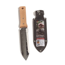 Load image into Gallery viewer, Nisaku NJP650 Hori-Hori Weeding & Digging Knife, Authentic Tomita (Est. 1960) Japanese Stainless Steel, 7.25" Blade, Wood Handle