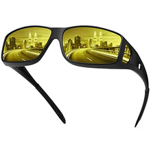 Load image into Gallery viewer, Night Driving Glasses Fit Over Glasses, HD Polarized Anti Glare Wrap Around Night Vision Glasses for Men & Women