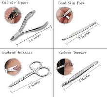 Load image into Gallery viewer, Manicure Set Professional Nail Clippers Kit Pedicure Care Tools- Stainless Steel Women Grooming Kit 12Pcs for Travel or Home (Gold)