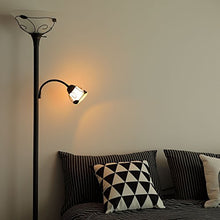 Load image into Gallery viewer, CO-Z Torchiere Floor Lamp with Side Reading Light, 3-Way Switch Combo Antique Bronze Mother Daughter Floor Lamp with Glass Shade, 71" Desk Floor Lamp for Living Room Corner Bedroom Home Office