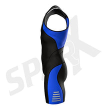 Load image into Gallery viewer, Sparx Men's Elite Triathlon Suit Trisuit SpeedSuit Skinsuit Swim-Bike-Run Triathlon Race Suit (Medium, Black/Blue)