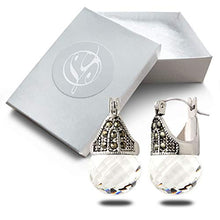 Load image into Gallery viewer, Linda Schnoll Hematite and Ball Hinged Pierced Earrings - Swarovski Crystal Faceted